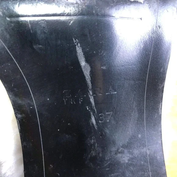 ZARA Open-Toe Sherpa Block Heeled Mules Size 37/6.5 - Picture 9 of 11